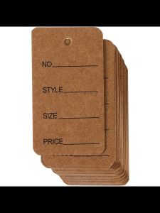 กระดาษแท็ก คราฟ (500/1000แผ่น) ทรงสี่เหลี่ยม ป้ายห้อยสินค้า ป้าย  เปล่า ป้ายห้อยเสื้อผ้า  โชว์ราคาสินค้า