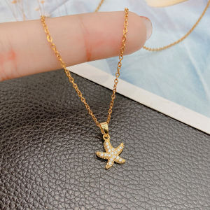 Thanh Lịch Đa Năng Rùa Nhỏ-thương Hiệu Sao Biển Vòng Cổ Thép Titan Hợp Kim Dát Mặt Dây Đá Quý Túi Đeo Chéo Dành Cho Nữ