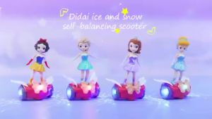 Blink Ice Princess Balancing Car Mainan Hoverboard Cinderella Snow White Bisa Jalan Nyala Musik