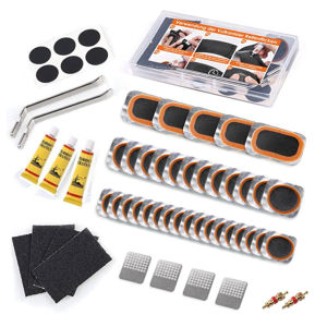 Bike Tire Patching and Repair Kit with Filler Glue for Bicycle Inner Tube Emergency Fixes