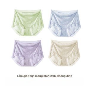 MiiOW | Quần lót cotton cạp cao kháng khuẩn cho nữ mùa hè 2025 Quần lót tam giác không bó sát thoải mái thoáng khí