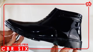 Sepatu PDH pria kulit asli seleting formal boot premium sol fiber dinas kerja kantor hitam mengkilat