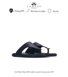 Dép xỏ ngón da bò LEMANS - LS09 đế cao su có mùi thơm thiết kế quai da 3 lớp trẻ trung chính hãng Bảo hành 06 tháng