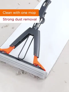 Joybos®Self-Wringing Sponge Mop for Floor Cleaning Squeeze with 2 PVA Sponge Heads 38 cm or 28cm replaceable absorbent Cotton Head