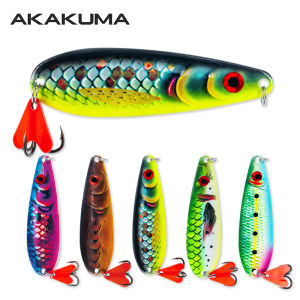 1pc S-Shaped Metal Spoon 3D Printing Fishing Lure 20g Long Cast Sinking Sequin Bait with Red Teaser Tail