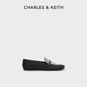 Charles & Keith | Retro British Style Thin Sole Round Toe Buckle Loafer Female Shoes