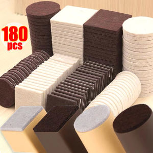 Anglebabylife 180ชิ้นผ้าสักหลาดรองขาเก้าอี้แผ่นผ้าสักหลาดติดขาเก้าอี้โซฟาเก้าอี้โต๊ะแผ่นสติ๊กเกอร์สี่เหลี่ยมด้านล่างโต๊ะเฟอร์นิเจอร์ป้องกันรอยขีดข่วน