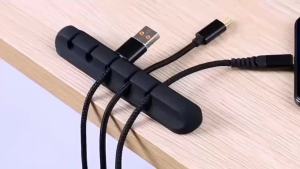 NNBILI 1/3/5/7Hole Cable Cord Wire Organizer Silicone USB Cable Winder Management Clips Self Adhesive for Mouse Keyboard Headset