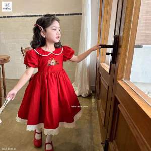 🌺K97-Váy thô hàn cho bé xòe bồng thuê tay xinh xắn(VĐTT) 12-27kg