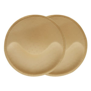 1 Pair of Round Shaped Bra Inserts Pads (Up Thin and Low Thick) Sewn Stitched with Breathable Holes Removable Sport Bra Cups Insert Padded Bra Replacement Inserts for Bikini Top Swimsuit Sports Bra