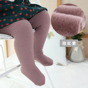 Winter Infant Baby Girls Thin Fleece Lining Stripes Leggings Plus Thick Warmth Cotton Tights Toddler Kids Keep Warm Pantyhose