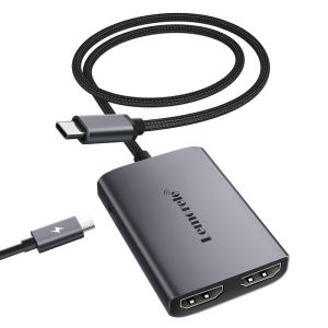 Lemorele | Lemorele Dual HDMI Adapter 4K Type C To HDMI-compatible USB C HUB Adapter USB C Cable Converter For Macbook Projector TV Laptop