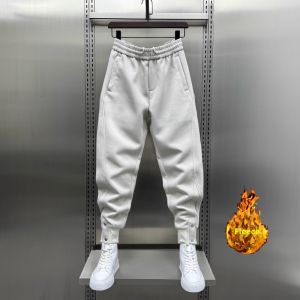Autumn Winter New Style Fleece Lined Casual Pants Loose Fit Harlan Thickened Sports Trousers for Men Trendy Brand