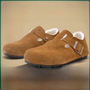 DICECK ก้นหนาของแท้ หนัง Full Cover Toe Slip-On Fishing Style Mens ลำลอง รองเท้าแตะ ทันสมัย รองเท้ากลางแจ้ง