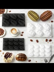 3 or 4 or 6 or 12-Cell Pecan Nuts Design Chocolate Mould Silicone Mousse Cake Mold Soap Molds Food Grade Bakeware Dessert Tools