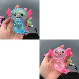 Aitemay Đồ chơi Squishy axolotl mờ lấp lánh đầy màu sắc quà tặng chống căng thẳng sốt ruột giải tỏa bóp căng thẳng cho trẻ em người lớn đồ trang trí sinh nhật xách tay