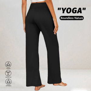 Women High Waist Straight-Leg Sports Pants Gym Clothing Soft Feeling Leggings Wide Leg Yoga Leggings Fitness Tights Casual Wear