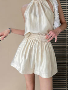 V.C.I | Pearlescent Lustrous Wide-leg High-waist Shorts