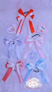 Buộc tóc 2 lớp nơ lớn tiểu thư có rua ruy băng dài xinh xắn cột tóc nữ cột vải phụ kiện tóc bé gái xinh xắn - thương hiệu Vợ Chồng Tôi