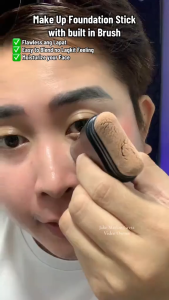 Waterproof Foundation Stick with Brush 2-in-1 – Full Coverage Long-Lasting Pore Blurring Makeup 20g