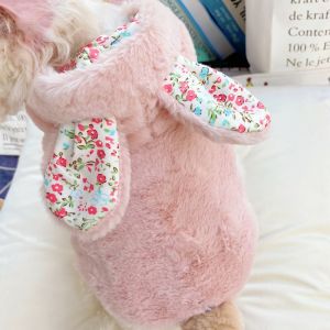 Thickened Fluffy Rabbit Design Pet Clothes Cotton Jacket Warmth Protection Teddy Bichon Dog Clothing Winter Coat for Pets