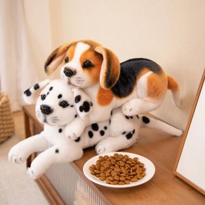 Chất lượng cao Con chó mô phỏng Đồ chơi sang trọng Thực tế Beagle đốm Con chó con Búp bê chó đốm Con chó sang trọng Đồ chơi trẻ em Cổ điển Quà tặng sinh nhật