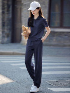 MOHANYIMEI | Summer Casual and Comfortable Womens Polo T-Shirt and Jogger Pants Set