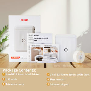 Niimbot D110เครื่องพิมพ์ฉลากความร้อนเครื่องพิมพ์บาร์โค้ดแบบพกพาขนาดเล็ก-อัปเดตจาก Niimbot D11-บลูทูธไร้สาย BT เครื่อง Pos เทปเครื่องสำนักงานเครื่องติดฉลากโทรศัพท์กระดาษซูเปอร์มาร์เก็ตสติกเกอร์ติดชื่อบ้าน
