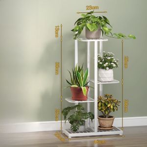 Multi-Layer Iron Art Flower Stand Plant Pot Rack Indoor Outdoor Balcony Free-Standing Home Furniture Organizer Shelf Rack