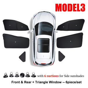 For Tesla New Model 3 Y Juniper Highland 2025-2020 2026 Car Side Window Sunshade with Suction Cups Front Rear Windshield Privacy