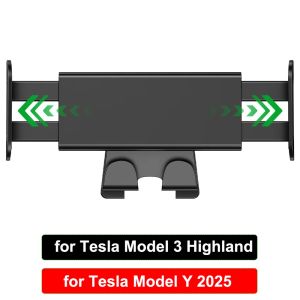 For Tesla Model 3/Y 2025-2020 2026 Back Seat Phone Holder with 2 Hooks 360° Rotate Stand Auto Headrest Bracket For Tablet iPad