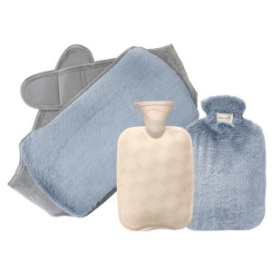Portable Hot Water Bottle 1000/2000ml Soft Plush Neck/Shoulder Pain Relief Winter Menstrual Cramps/Hand-Feet Warmer 3-Piece Set