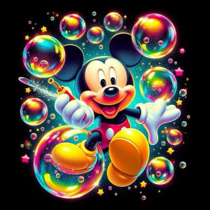 1 piece - 5D-DIY - Flocking cloth - Special drill - Diamond painting set - Mickey bubble - Mosaic - Diamond art
