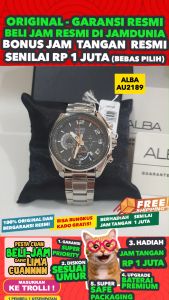 ALBA ORIGINAL - CHRONOGRAPH ALBA AU2189 X1 ALBA AU2189X1 - CHRONOGRAPH - Men CT - Silver - Stainless Steel - Diameter 4.6CM- Water Resist 100 Meter - Jamdunia / Jam dunia JD18 # Jam Tangan Pria Jam Pria + ALBA AU21 89 AU 21 89 X1 AU2 S003