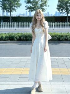CHANGTONG | French Elegant Style Waist Cinching Dress