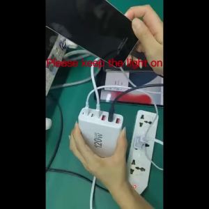 Sạc Đa Cổng 120W GAN Hub 6 Cổng Sạc Nhanh Type-C Cho iPhone Samsung Xiaomi Với Giao Thức Sạc Nhanh Qualcomm
