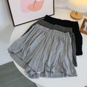 High Waist Wide Leg Modal Shorts Womens Summer Loose Fit Home Comfort Pants Elastic Waistband Thin Material Casual Skirt Pants