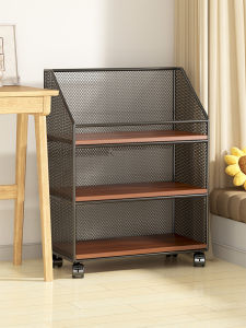 Movable Large Capacity Bookshelf Trolley