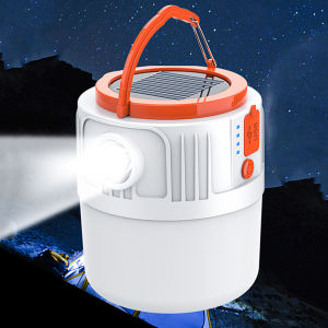 Đèn LED Cắm Trại Đèn Lồng Di Động Tiện Dụng Sạc USB Năng Lượng Mặt Trời Có Móc Điều Khiển Từ Xa Để Mất Điện Chợ Đêm