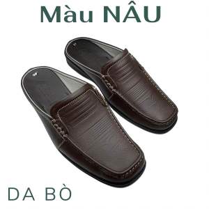 Giày sục số lớn 44.45.46.47.48 màu nâu và đen da bò thật giày có đồ bền cao bảo hành 5 năm