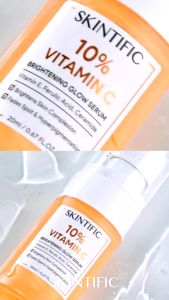 SKINTIFIC 10% Vitamin C Brightening Facial Serum Skincare Wajah Glowing Darkspot Reducer Memudarkan Bekas Jerawat
