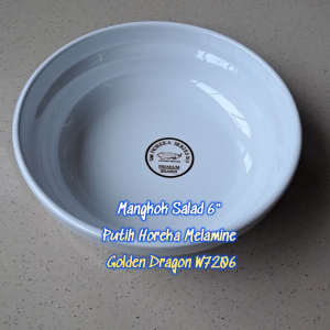 Mangkok Salad 6" Horeka Porcelain Melamine - Golden Dragon W7206 - Food Grade & Stylish (Putih & Hitam)