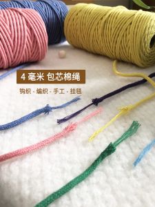 Dây Cotton 4mm Dây Dệt Macrame DIY Dây Dệt Thủ Công Chất Liệu Thêu May Mắn Và Hạnh Phúc Dây Cotton Tròn Dây Dệt