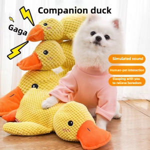 Calming Duck Toy for DogSoothing Plush Pet Toys with Sound Quack Pet Interactive Companion Chew-Resistant Chew Dogs Cat Toy