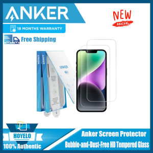 Anker Screen Protector Bubble-and-Dust-Free iPhone HD Tempered Glass Durable and Drop-Proof with 9H Hardness Easy Installation Exclusively for iPhone 12 - 14 Series