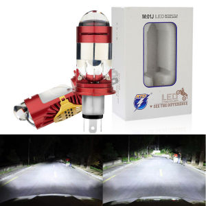 KEVANLY | 1x 35W H4 LED Headlights Motorcycle Lamp CANBUS Projector With Lens Spotlight 9003 HB2 High-Low Beam 12V Plug-and-Play LED Light