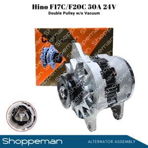 HINO F17C F20C ALTERNATOR ASSEMBLY DOUBLE PULLEY WITHOUT VACUUM 50A 24V