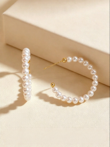 YISHU | Natural Freshwater Pearl Popular New Womens Elegant Niche Earrings 925 Sterling Silver