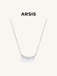 สร้อยคอคริสตัล ARSIS ดีไซน์พิเศษ เครื่องประดับแฟชั่นสำหรับผู้หญิง สร้อยคอไข่มุก ลวดลายยิ้ม แสงเงา อ่อนโยน เรียบง่าย สไตล์ลำลอง