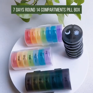 Weekly Medicine Organizer Box With 2 Times A Day Storage Portable 7 Day Pill Box Design